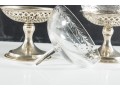 Pair Of Sterling Silver & Glass Dessert Cups