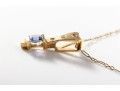 14k Yellow Gold Tanzanite And Diamond Pendant Necklace