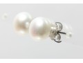 Sterling Silver Cultured Button Pearl Stud Earrings