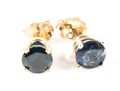 14k Yellow Gold Sapphire Stud Earrings