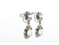14K Gold Palladium Plated Aquamarine Earrings
