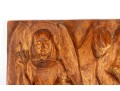 Wood Carved Maiden & Devil Relief
