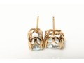 14k Yellow Gold Oval Faceted Aquamarine Stud Earrings, App. 1.94 TCW