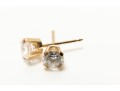 14k Yellow Gold Glass Stud Earrings