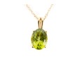 14K Yellow Gold Vibrant Peridot Pendant Necklace