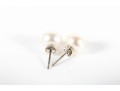 Sterling Silver Cultured Button Pearl Stud Earrings