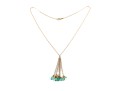 !4K Yellow Gold Necklace With Glass Beads