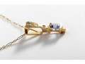 14k Yellow Gold Tanzanite And Diamond Pendant Necklace