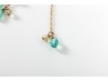 !4K Yellow Gold Necklace With Glass Beads
