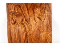 Wood Carved Maiden & Devil Relief