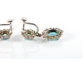 14K Gold Palladium Plated Aquamarine Earrings