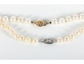 Knotted Culture Pearl Necklaces With 14k Gold Clasps