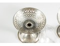 Pair Of Sterling Silver & Glass Dessert Cups