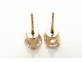 14k Yellow Gold Glass Stud Earrings
