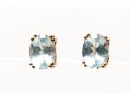14k Yellow Gold Oval Faceted Aquamarine Stud Earrings, App. 1.94 TCW