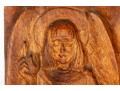 Wood Carved Maiden & Devil Relief