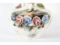 Vintage Capodimonte Style Floral Slip Vase
