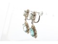 14K Gold Palladium Plated Aquamarine Earrings