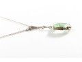 Antique 9K White Gold Uranium Glass Pendant Necklace