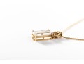 14K Yellow Gold White Zircona Pendant Necklace