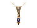 14k Yellow Gold Tanzanite And Diamond Pendant Necklace