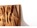 Wood Carved Maiden & Devil Relief