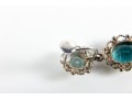 14K Gold Palladium Plated Aquamarine Earrings
