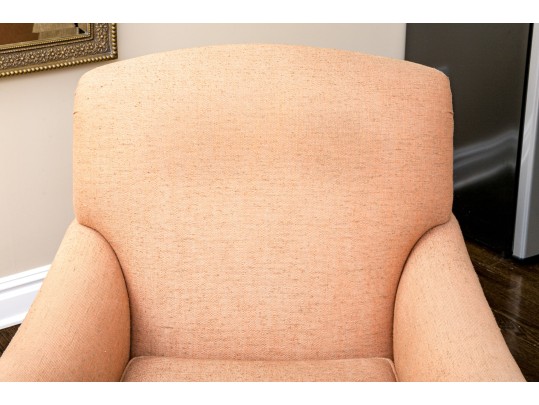 Pink Upholstered Club Chair, Likely Rose Tarlow 
