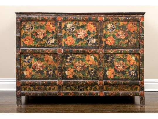 Elaborately Hand-painted Tibetan Cabinet