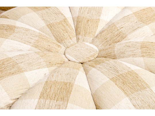 Custom Tuft Ottoman With Pleated Skirt