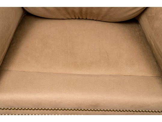 Handsome Suede Wingback Chair