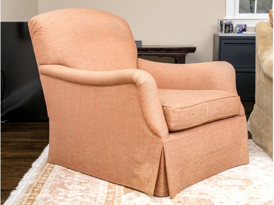 Pink Upholstered Club Chair, Likely Rose Tarlow 