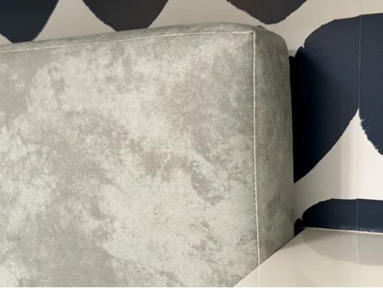 Queen Size Gray Upholstered Platform Bed