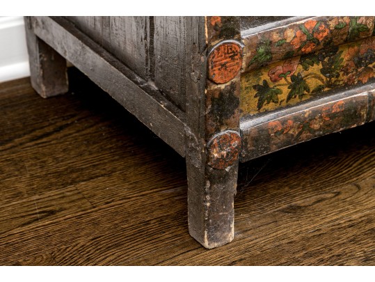 Elaborately Hand-painted Tibetan Cabinet