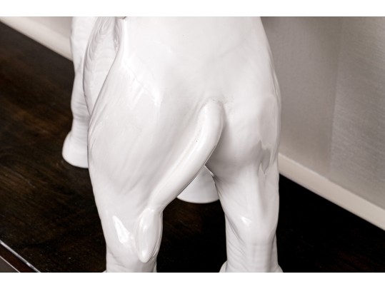 Z Gallerie White Ceramic Elephant Planter