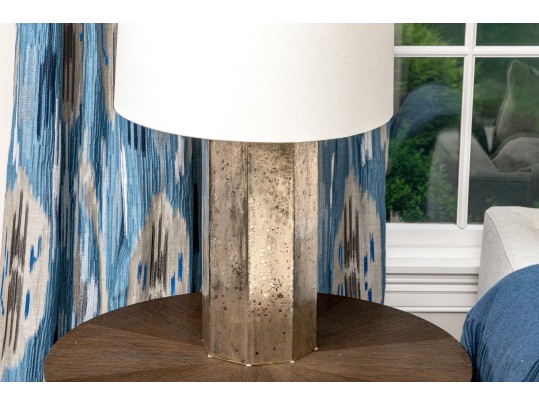 Chic Faux Mercury Glass Octagonal Table Lamp