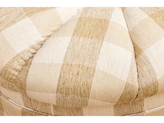 Custom Tuft Ottoman With Pleated Skirt
