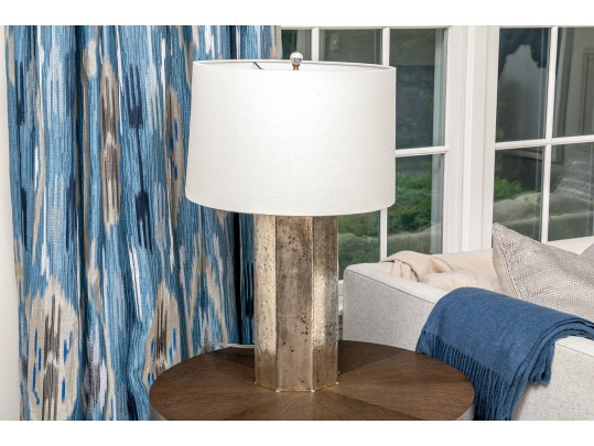 Chic Faux Mercury Glass Octagonal Table Lamp