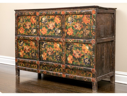 Elaborately Hand-painted Tibetan Cabinet