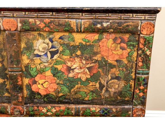 Elaborately Hand-painted Tibetan Cabinet