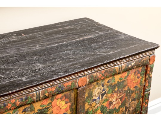 Elaborately Hand-painted Tibetan Cabinet