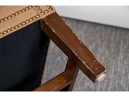 Handsome Suede Wingback Chair
