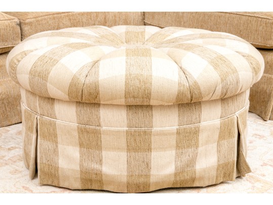 Custom Tuft Ottoman With Pleated Skirt