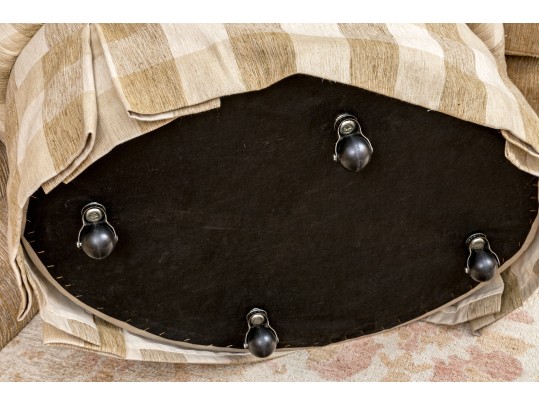 Custom Tuft Ottoman With Pleated Skirt