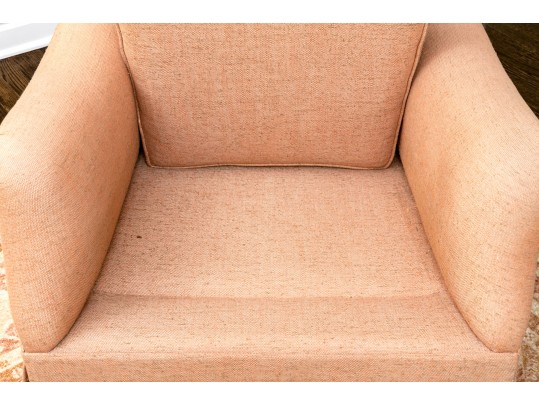 Pink Upholstered Club Chair, Likely Rose Tarlow 