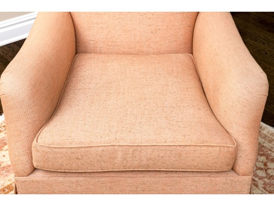 Pink Upholstered Club Chair, Likely Rose Tarlow 