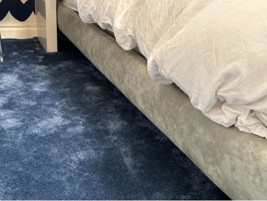 Queen Size Gray Upholstered Platform Bed
