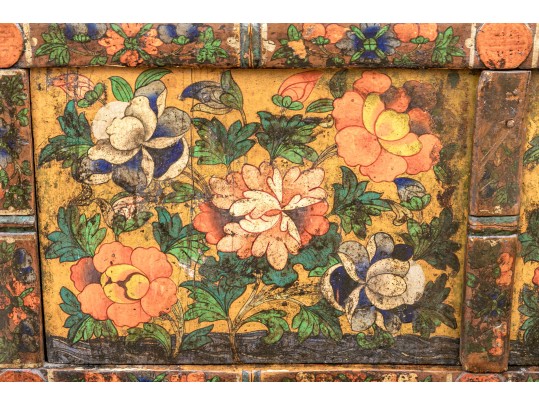 Elaborately Hand-painted Tibetan Cabinet