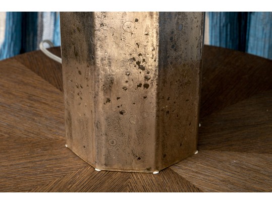 Chic Faux Mercury Glass Octagonal Table Lamp
