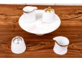 Crate & Barrel Cake Plate And Nicole Miller Sugars And Creamers